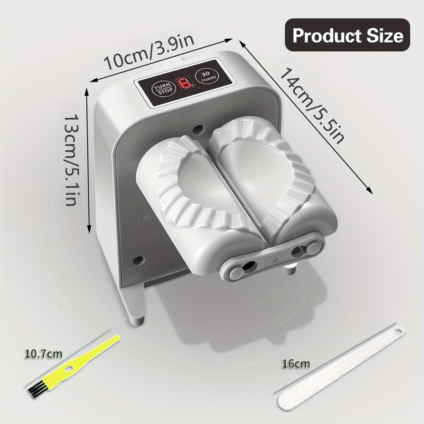 Dumpling Maker Press with Spoon & Brush - 2-Mode Quick Dumpling, Wonton & Chinese Dumpling Forming Tool