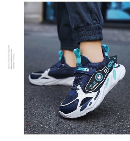 Boys' Casual Low-Top Mesh Sneakers - Breathable, Non-Slip Running Shoes for All Seasons. - Hiccupzz