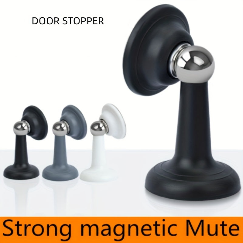 Strong Magnetic Silent Door Stopper - Bedroom Free-Punch Door Suction, Anti-Collision Silicone Floor Door Stop