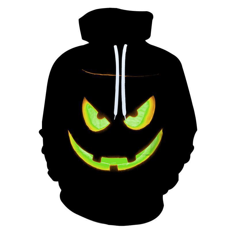 Sudadera con capucha con estampado de calabaza de Halloween para hombre 