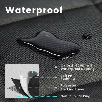 Seat Cover Rear Back Car Pet Dog Travel Waterproof Bench Protector Luxury -Black - Hiccupzz