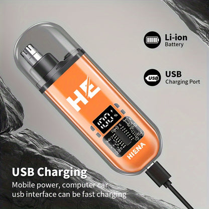 USB Rechargeable Electric Nose & Ear Hair Trimmer - Quiet, Portable with Stainless Steel Head for Men & Women