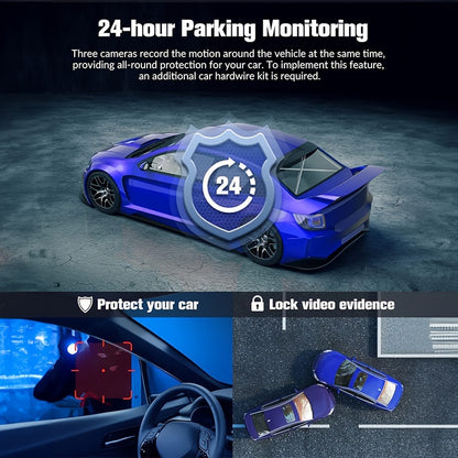 Dash Camera For Cars, 4K Full UHD Car Camera Front Rear With Free 32GB SD Card, Dashcams For Cars With Night Vision, 24 Hours Parking Mode, WDR, G-Sensor, Motion Detection - Hiccupzz