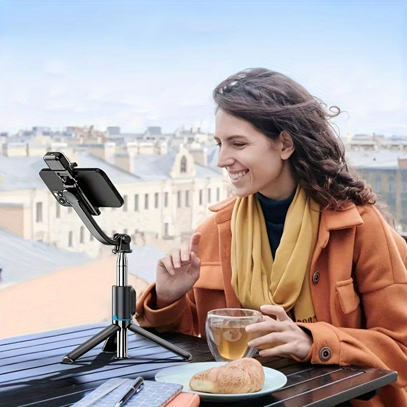 1 Pc 40" Mobile Selfie Stick Tripod with Wireless Remote, 360° Rotatable Smartphone Stand, Compatible with any Phone.