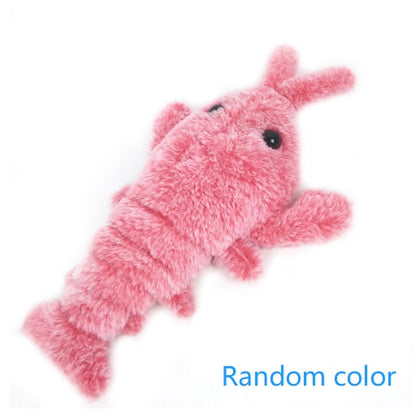 Pet Toys Electric Jumping Shrimp USB Charging Simulation Lobster Funny Cat Plush Pets Toy - Hiccupzz