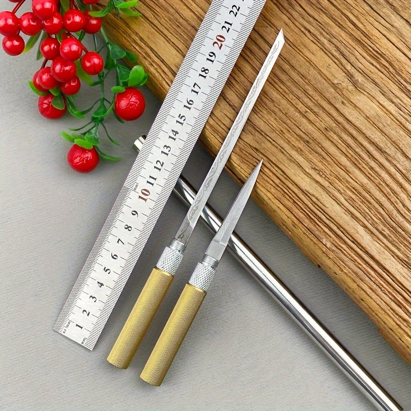 Wukong Stick - All Steel Forged Fruit Knife, Ruyi Golden Hoop Stick, Mini Stainless Steel Meat Eating Knife, Camping Peeling Knife