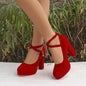 Elegant Women's Buckle Strap Platform Pumps for Weddings and Banquets - Hiccupzz