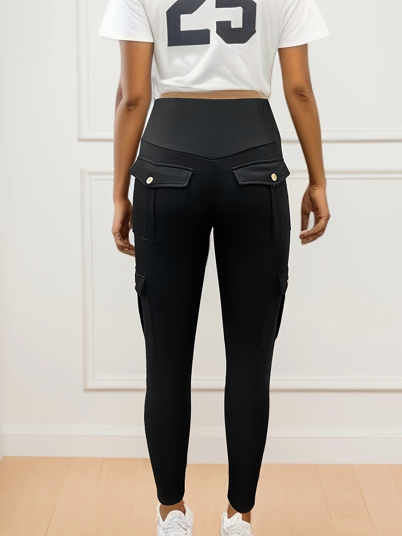 Women's High Waist Yoga Leggings with Pockets - Butt Lifting and Moisture-Wicking Sports Tights for Running and Activewear