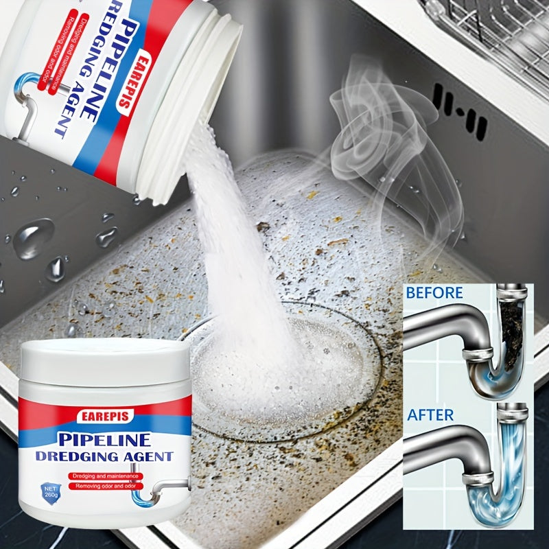 Multi-Purpose Kitchen Drain Unclog Powder - Dissolves Hair & Grease, Prevents Clogs - Easy Clean for Sinks and Pipes