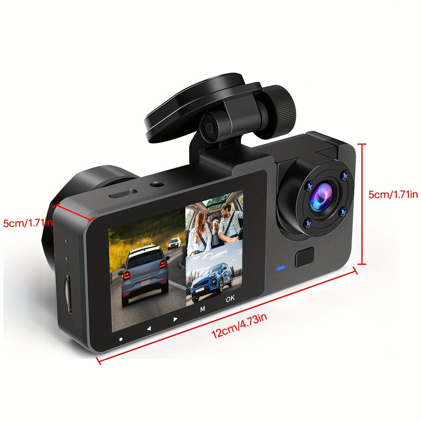 Dash Camera For Cars, 4K Full UHD Car Camera Front Rear With Free 32GB SD Card, Dashcams For Cars With Night Vision, 24 Hours Parking Mode, WDR, G-Sensor, Motion Detection