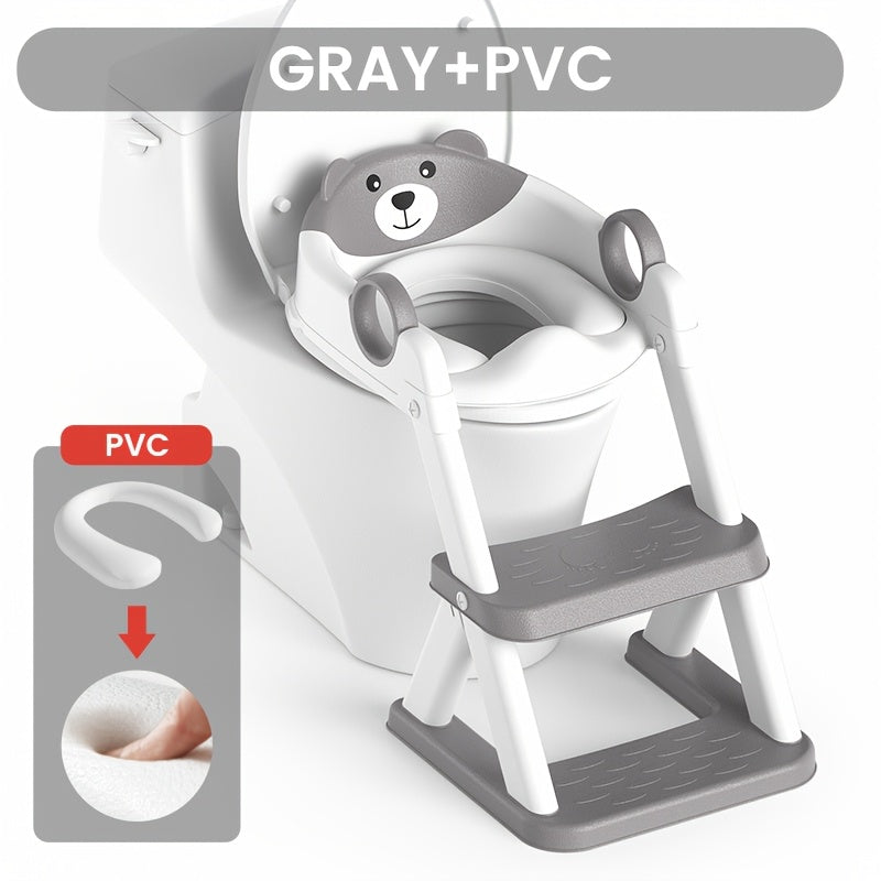 Potty Training Seat, 2-in-1 Toddler Toilet Trainer with Splash Guard, Non-Slip Pad & Step Stool