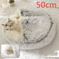 2 In 1 Dog And Cat Bed Pet Winter Bed Round Plush Warm Bed House Soft Long Plush Pets Bed Pet Products - Hiccupzz