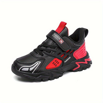 Stylish Boys' Thick-Soled Sneakers with Hook & Loop, Comfortable for Sports and Outdoor Activities. - Hiccupzz