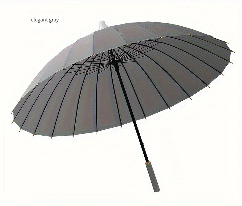 24 Ribs Compact & Waterproof Stick Umbrella with Water Cover, Durable Large Straight Umbrella for Men & Women