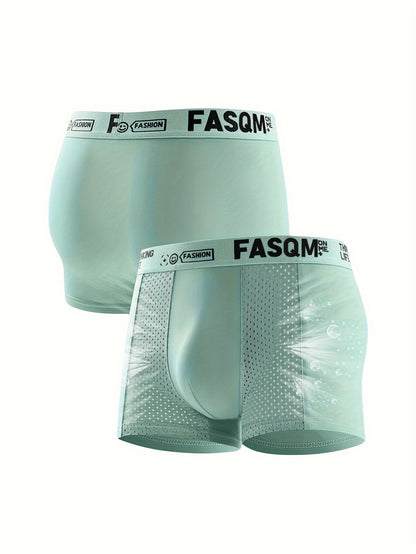 3-Pack Men's Ice Silk Breathable Mesh Boxer Briefs - Soft & Stretchy Comfy Underwear - Hiccupzz