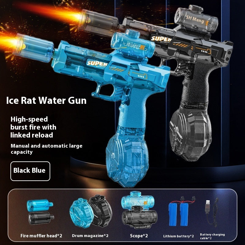Electric LED Water Gun for Kids – Powerful Automatic Water Spray Blaster with Simulated Recoil Effect