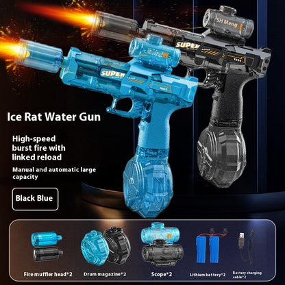 Electric LED Water Gun for Kids – Powerful Automatic Water Spray Blaster with Simulated Recoil Effect