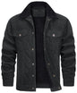 Corduroy Lapel Long Sleeve Plush Jacket Coat - Hiccupzz