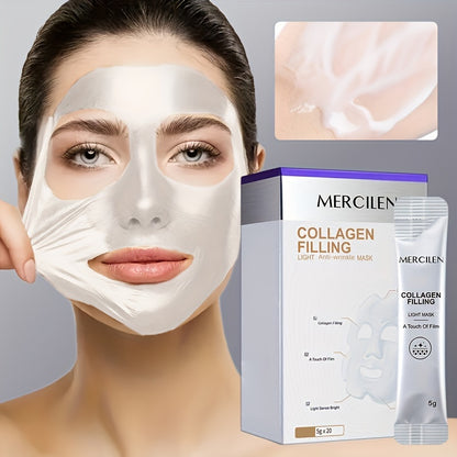 COLLAGEN FILLING LIGHT WRINKLE SMOOTH MASK, Portable Travel Essential Mask, Moisturizing And Rejuvenating Facial Mask - Hiccupzz