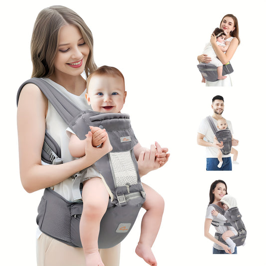 Baby Carrier Newborn to Toddler - All-Position Hip Carrier with Hood, Perfect for Breastfeeding