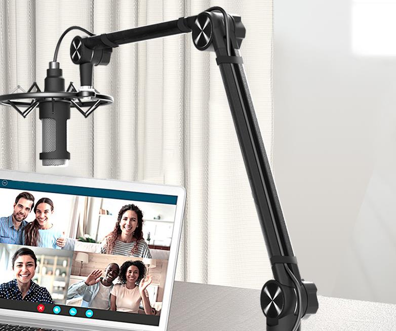 Desktop Microphone Stand - Universal Folding Cantilever for Live Broadcast & Karaoke