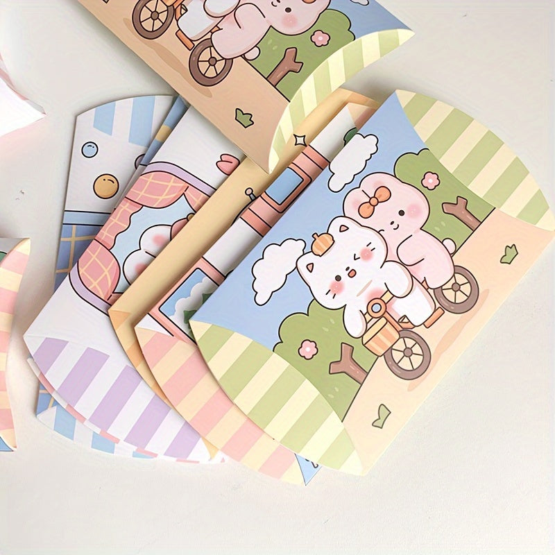 Cartoon Animal-Themed Pillow Gift Boxes (1-Pack) – Perfect for Small Candies, Birthdays, Holidays, and Special Occasions, Featuring Adorable Bear and Bunny Designs