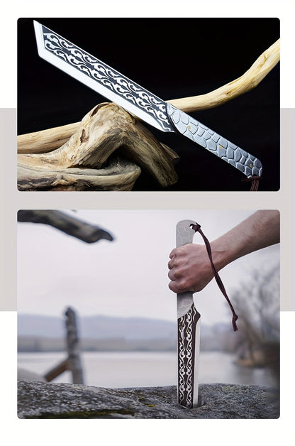 1 Pc Outdoor Bone Chopper Tactical Knife - Multi-Purpose for Survival, Kitchen, Fruit, Steak, and Rope Cutting