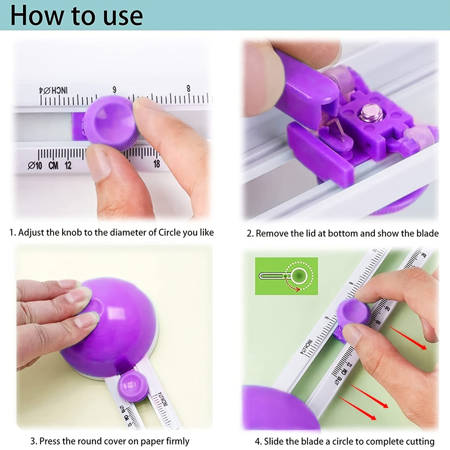 Adjustable Circle Cutter for Paper Crafts and Cardboard Cutting - Precision Tool for Perfect Circles