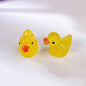 Glow-in-the-Dark Mini Yellow Ducks (5pcs): 3D Resin Garden Decor for DIY Home and Party Decorations - Hiccupzz