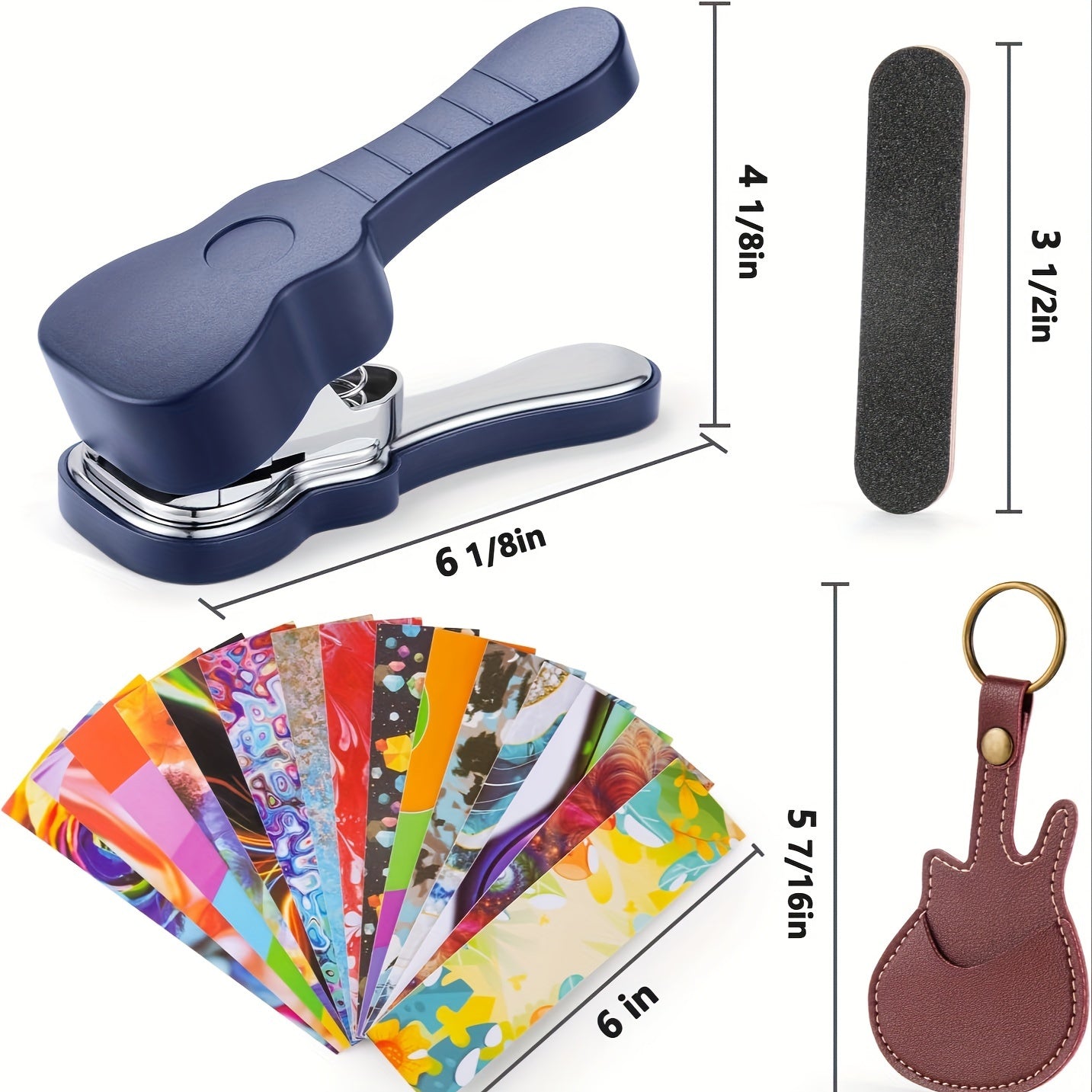 Bass Guitar Pick Punch Kit – Includes 15 Variety Pick Strips, Medium Guitar Pick Maker, Perfect Unique Gift for Guitar Lovers