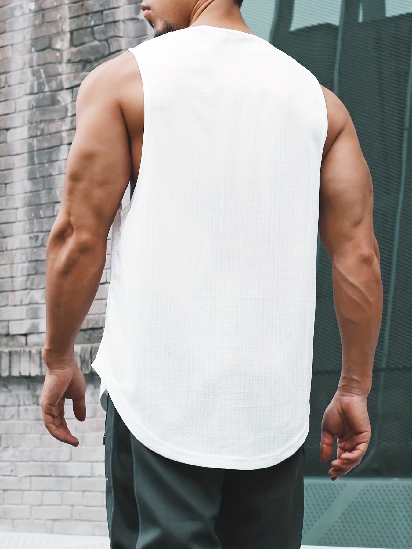 Men's Casual Bottoming Fitness Training Sports White Vest For Summer