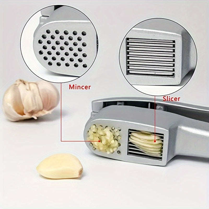 1 Pc Aluminum Alloy Garlic Press - Manual Mincer and Crusher, No Electricity Required, Kitchen Gadget Tool