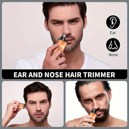 USB Rechargeable Electric Nose & Ear Hair Trimmer - Quiet, Portable with Stainless Steel Head for Men & Women