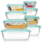8-Pack Glass Food Storage Containers with Leak-Proof Lids, Microwave, Oven, Freezer & Dishwasher Safe, BPA-Free Bento Boxes for Meal Prep - Hiccupzz