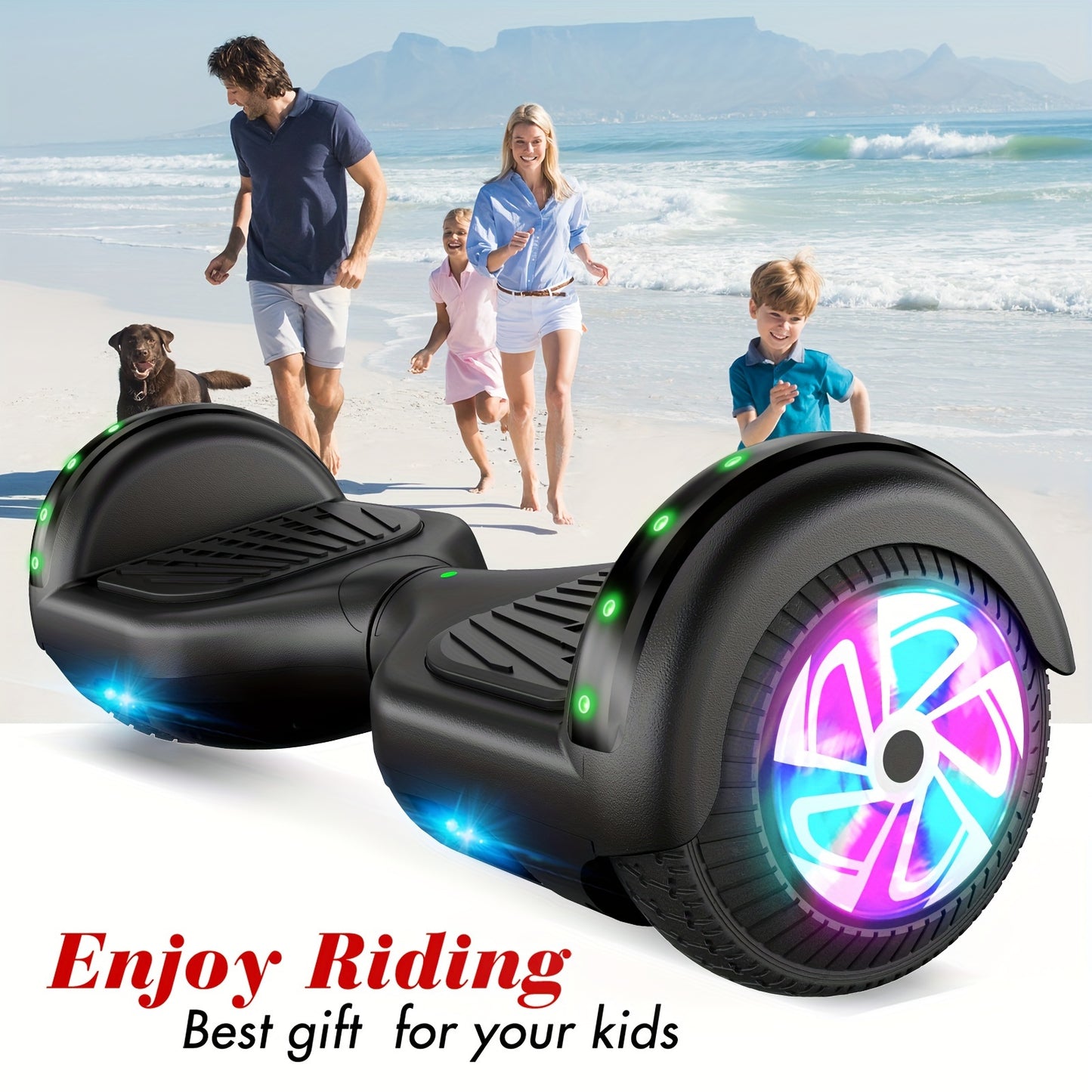 SISIGAD Wireless Hoverboard, 6.5" Listed Two Wheel Self Balancing Electric Scooter with LED Lights, Black - Hiccupzz