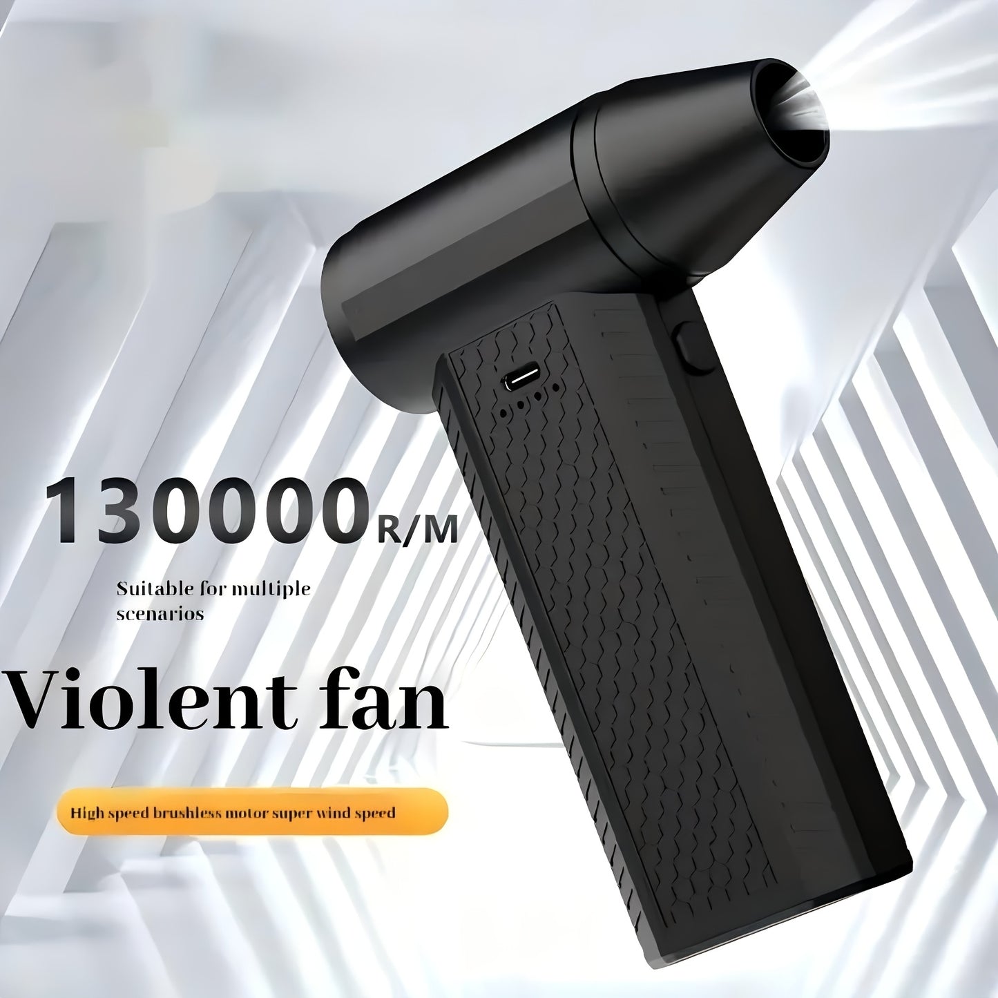 Multi-Function Handheld Turbo Fan - Portable High-Power 8000mAh Lithium Battery Operated, ABS Material