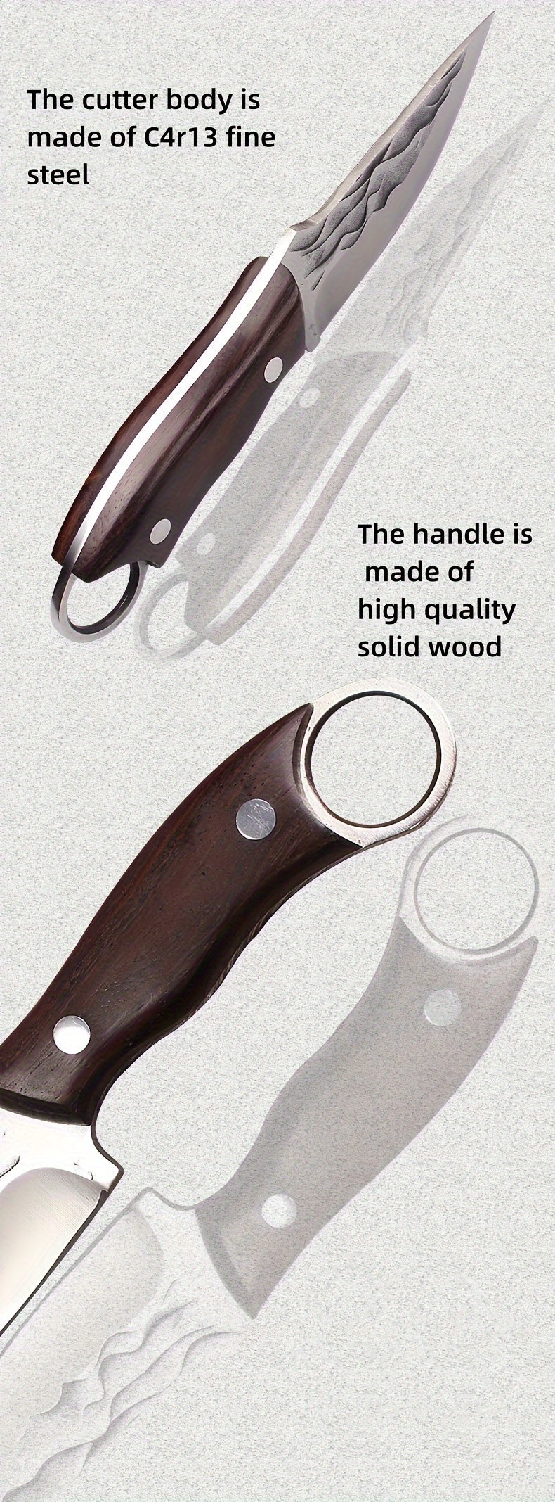 Outdoor Small Knife With Leather Cover Is Very Suitable For Outdoor Camping, Barbecue, Hiking, Fishing And Other Activities