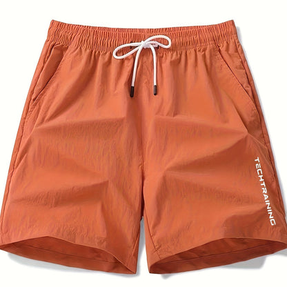 Men's Casual Loose Fit Active Shorts, Chic Letter Print Sports Shorts For Summer - Hiccupzz