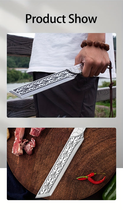 1 Pc Outdoor Bone Chopper Tactical Knife - Multi-Purpose for Survival, Kitchen, Fruit, Steak, and Rope Cutting