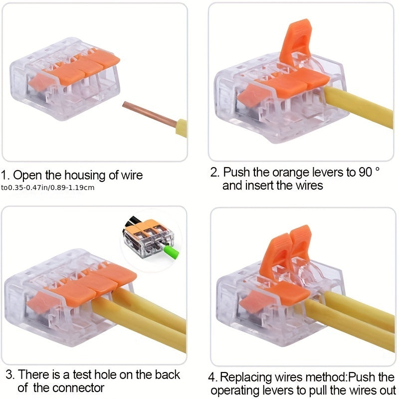 75 Pcs Electrical Quick Connector Assortment Kit - Lever Wire Nut Connectors (28-12 AWG), Push-in Terminals (2/3/4 Ports), Mini Fast Wire Connectors, Cable Termination, 0.4-6.0mm