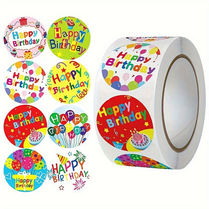 500 Pcs Cartoon Birthday Blessing Stickers – 8 Self-Adhesive Designs, Perfect for Handmade Decorative Seals, Teacher Rewards, and Holiday Decorations - Hiccupzz