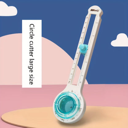 360-Degree Rotating Circle Cutter - Manual Paper Trimmer For Greeting Cards & Crafts, Durable Plastic Construction - Hiccupzz