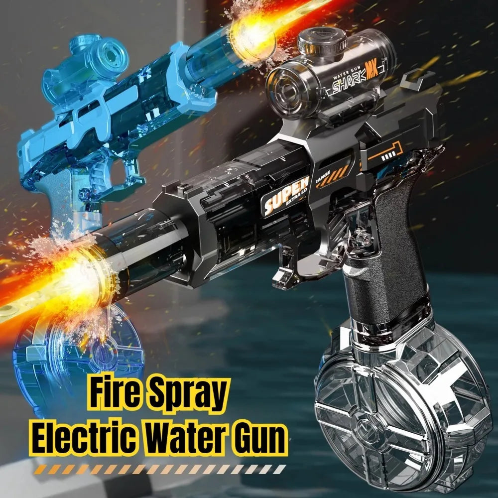 Electric LED Water Gun for Kids – Powerful Automatic Water Spray Blaster with Simulated Recoil Effect