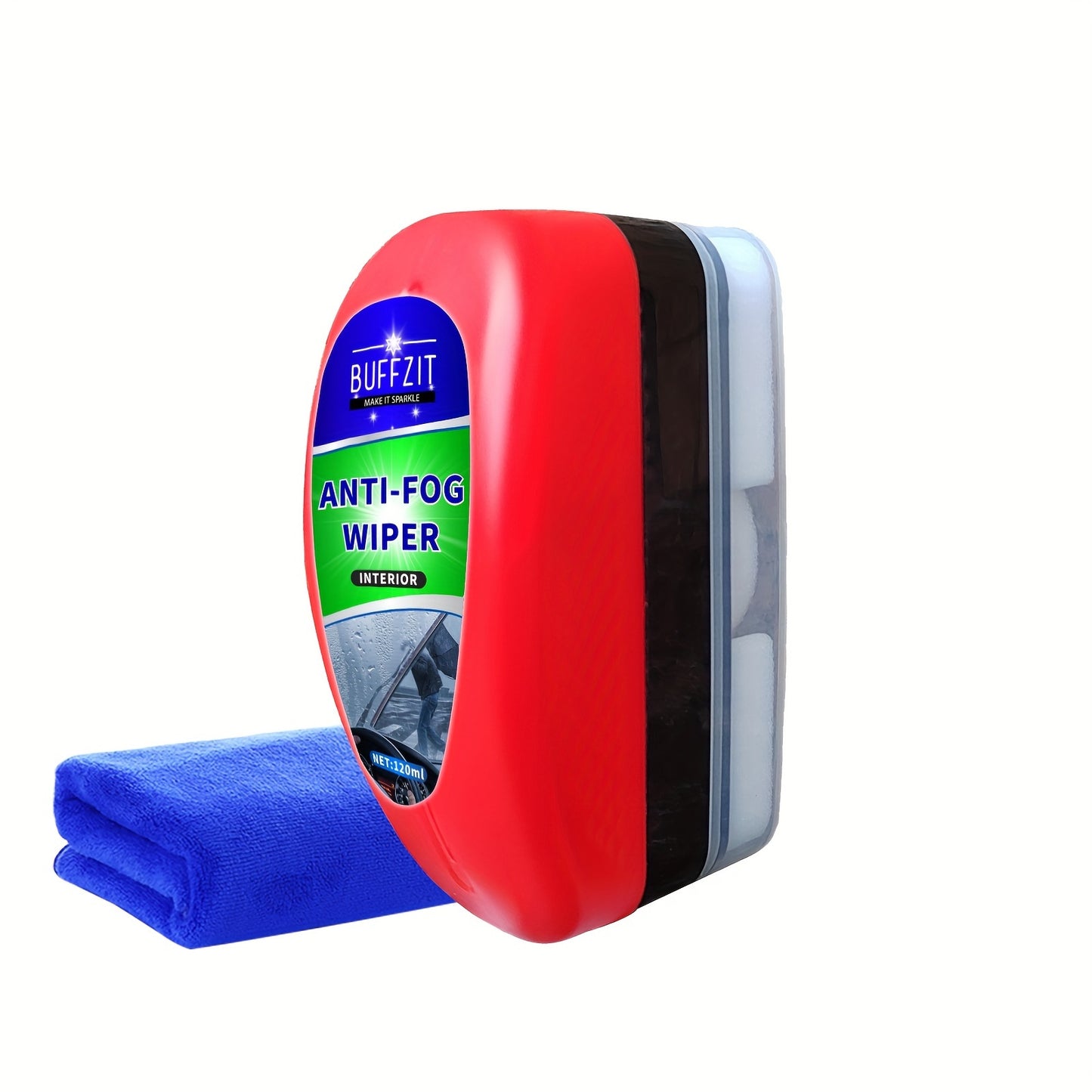 Portable Anti-Fog Wiper for Windshields - 120Ml/4Oz Defogging Sponge for Cars, Helmets, Mirrors & More