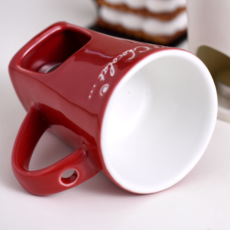 Mini Fondue Mug Set - Personal Chocolate, Cheese, and Butter Warmer Kit