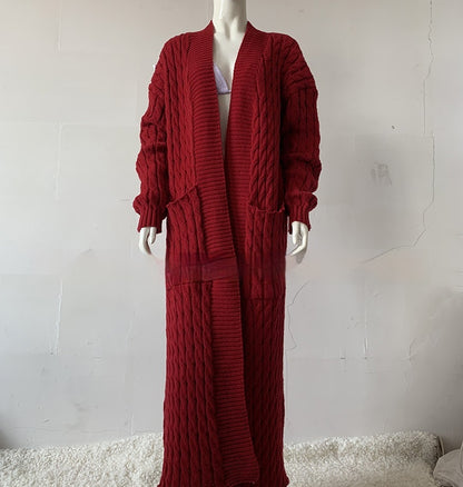 Women's Long Knit Sweater Coat - Hiccupzz