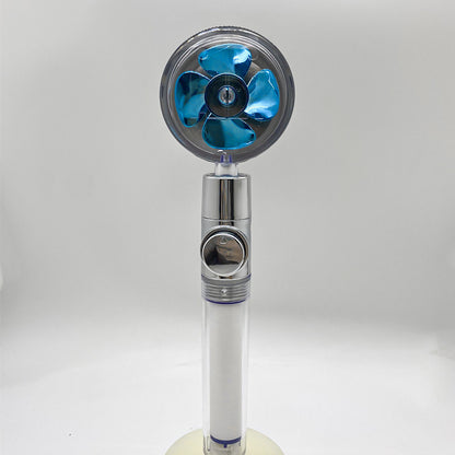 Shower Head Water flow 360 Degrees Rotating With Small Fan ABS Rain High Pressure Spray Nozzle Bathroom Accessories - Hiccupzz