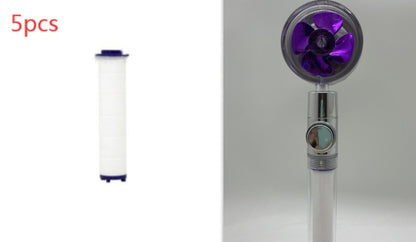 Shower Head Water flow 360 Degrees Rotating With Small Fan ABS Rain High Pressure Spray Nozzle Bathroom Accessories - Hiccupzz