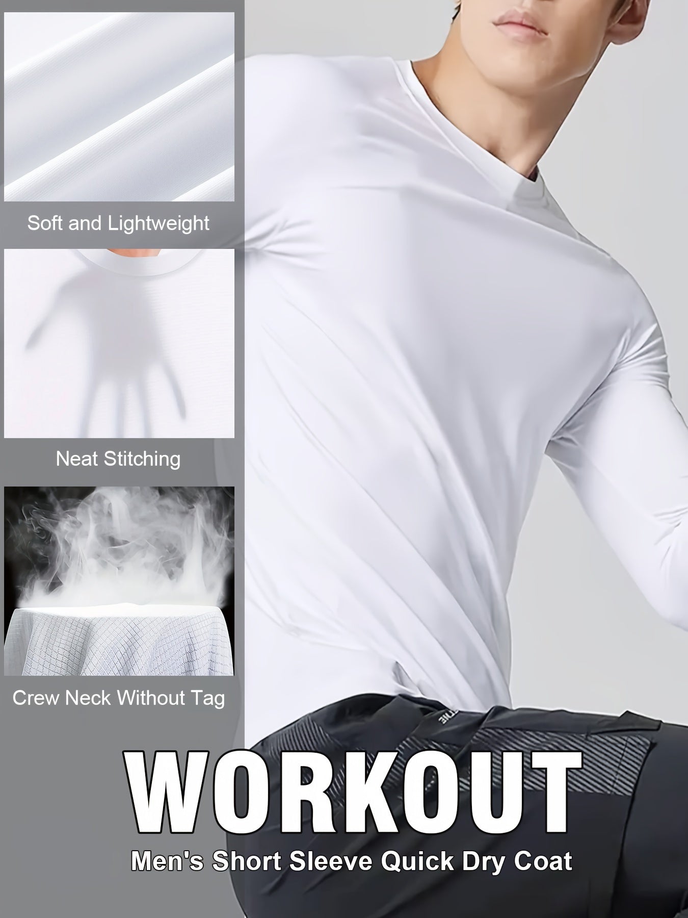 10-Pack Men's Quick-Dry Long Sleeve T-Shirts - Moisture-Wicking, Casual Workout and Leisure Tops