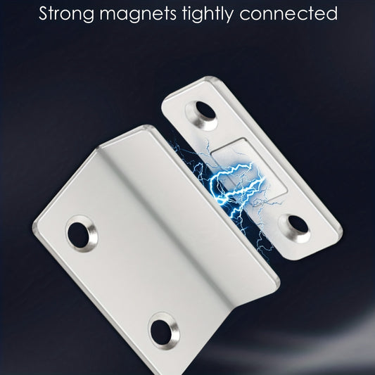 L-Shaped Silvery Invisible Magnetic Suction - No Drilling, Movable Door & Sliding Ultra-thin Door Magnet